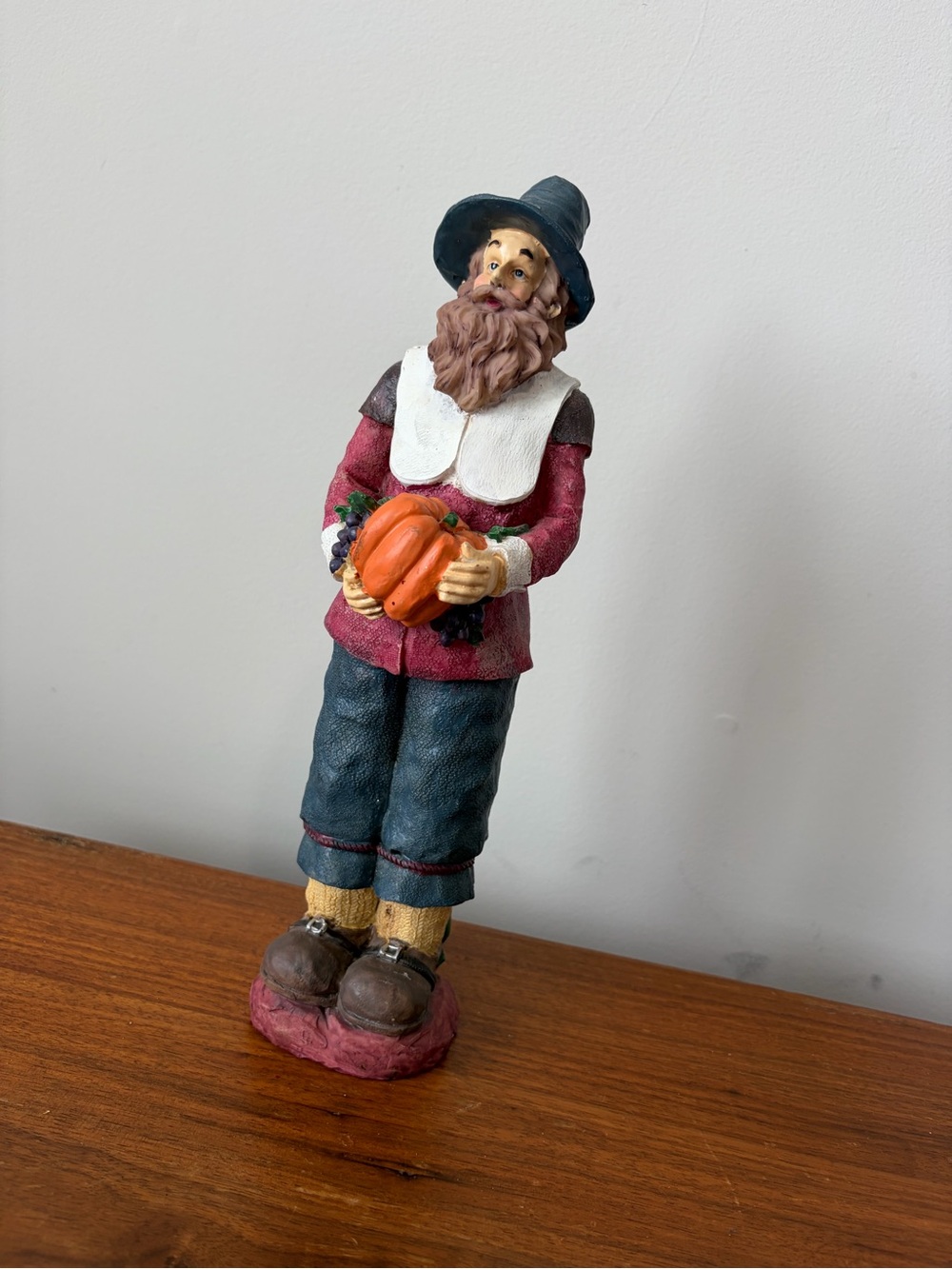 Vintage Decorative Thanksgiving Pilgrim Figurine 12in height